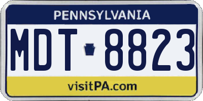 PA license plate MDT8823