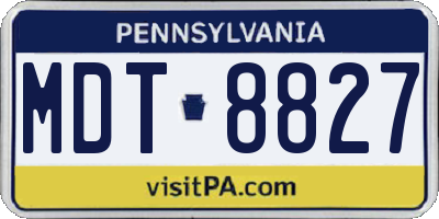 PA license plate MDT8827