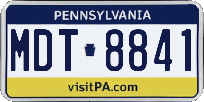 PA license plate MDT8841