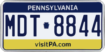 PA license plate MDT8844