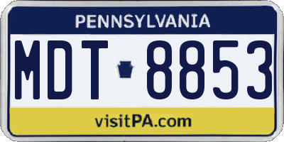 PA license plate MDT8853