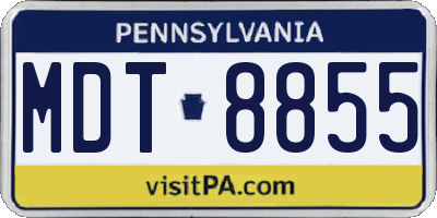 PA license plate MDT8855