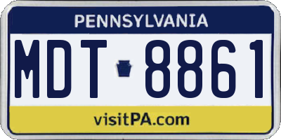 PA license plate MDT8861