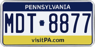 PA license plate MDT8877