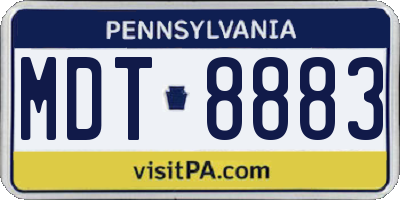 PA license plate MDT8883