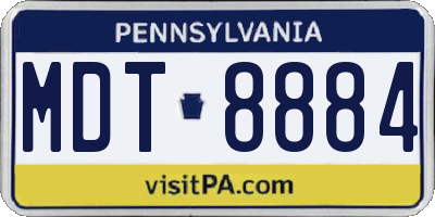 PA license plate MDT8884