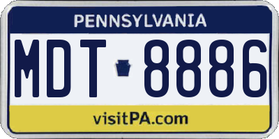 PA license plate MDT8886