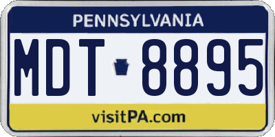 PA license plate MDT8895