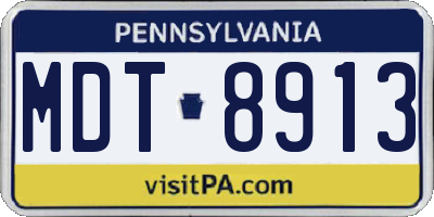 PA license plate MDT8913