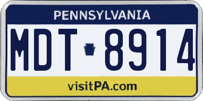 PA license plate MDT8914
