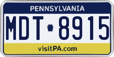 PA license plate MDT8915