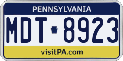 PA license plate MDT8923