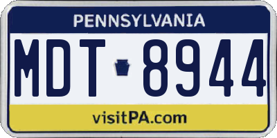 PA license plate MDT8944