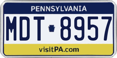 PA license plate MDT8957