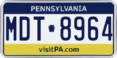 PA license plate MDT8964
