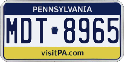 PA license plate MDT8965