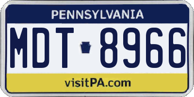 PA license plate MDT8966