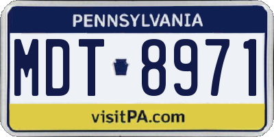 PA license plate MDT8971