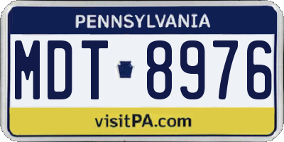 PA license plate MDT8976