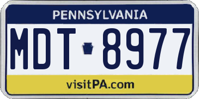PA license plate MDT8977