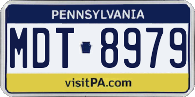 PA license plate MDT8979