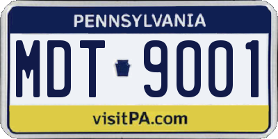 PA license plate MDT9001