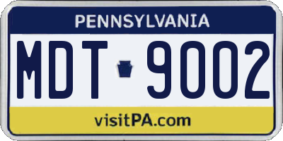 PA license plate MDT9002