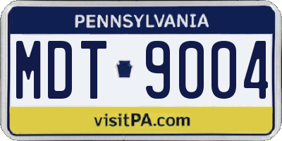PA license plate MDT9004