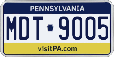 PA license plate MDT9005