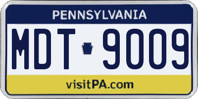 PA license plate MDT9009