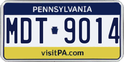 PA license plate MDT9014