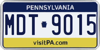 PA license plate MDT9015