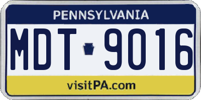 PA license plate MDT9016