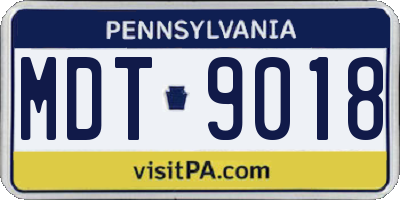 PA license plate MDT9018