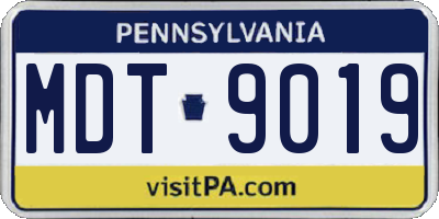 PA license plate MDT9019