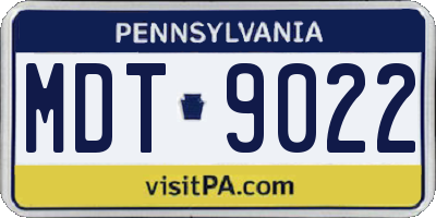 PA license plate MDT9022