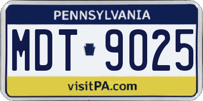 PA license plate MDT9025