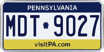 PA license plate MDT9027