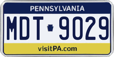 PA license plate MDT9029