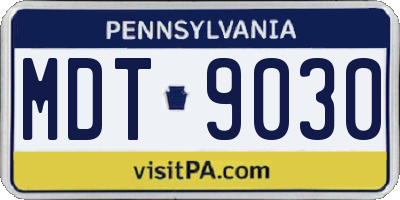 PA license plate MDT9030