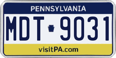 PA license plate MDT9031
