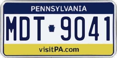PA license plate MDT9041