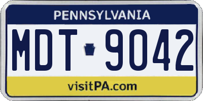 PA license plate MDT9042