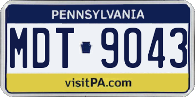 PA license plate MDT9043