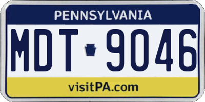 PA license plate MDT9046