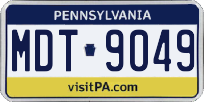 PA license plate MDT9049