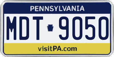 PA license plate MDT9050
