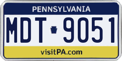 PA license plate MDT9051