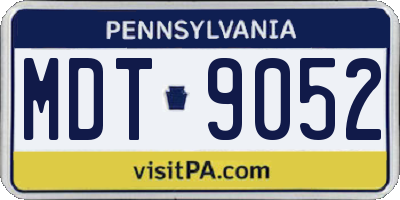 PA license plate MDT9052