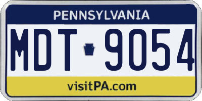 PA license plate MDT9054